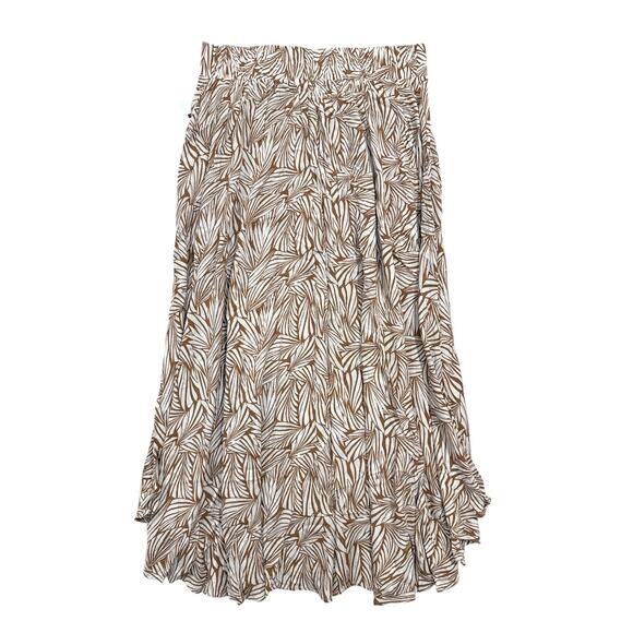 Skye Sidony Swim Cover Up Skirt Women’s Medium Tan Palm Print Asymmetrical NWT - Picture 7 of 7